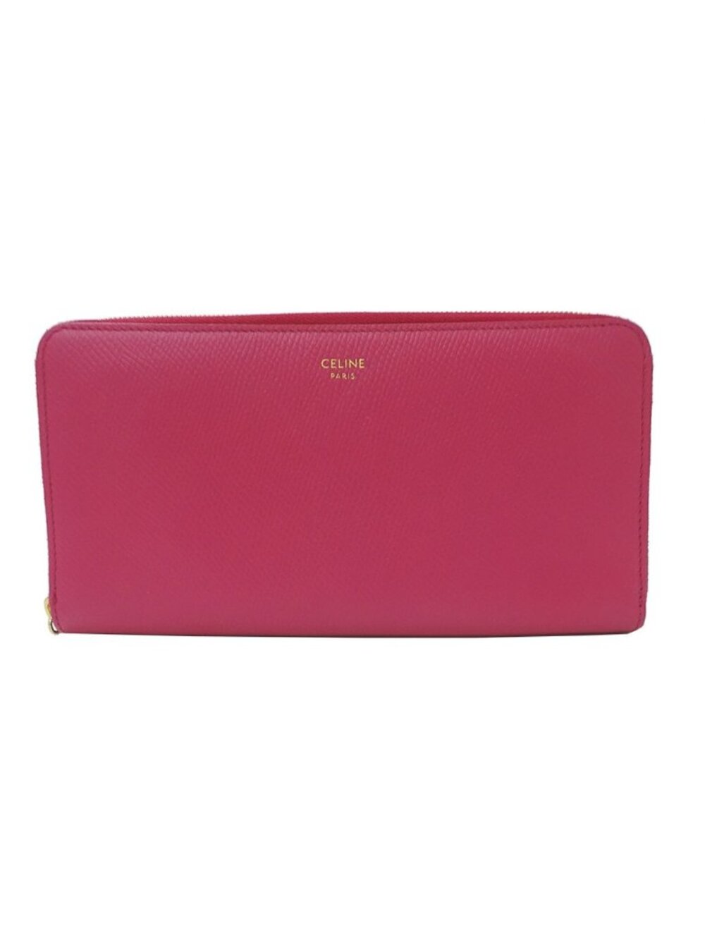 Celine Wallet Leather Pink Zip Around Zip Large Simple